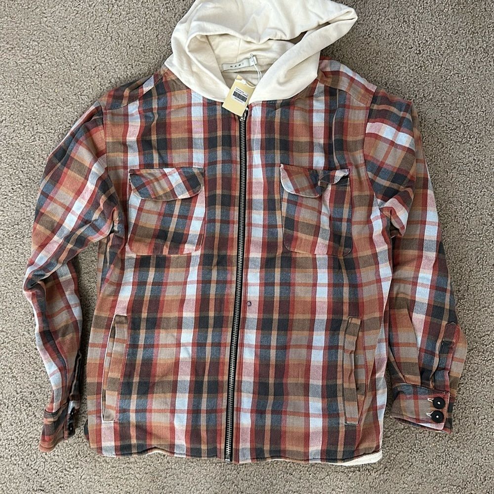 New MNML hooded flannel jacket